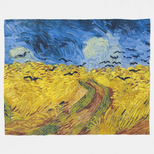 Couverture Polaire Vincent van Gogh - Champ de blé aux corbeaux (Devant (Horizontal))