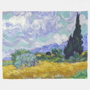 Couverture Polaire Vincent Van Gogh - Champ de blé avec cyprès