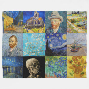 Couverture Polaire Vincent van Gogh - chefs-d'oeuvre Mosaic Patchwork