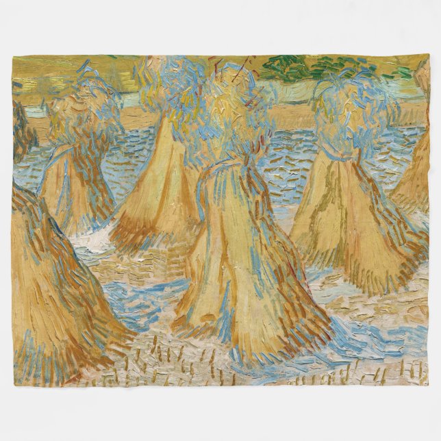 Couverture Polaire Vincent van Gogh - Gerbes de Blé (Devant (Horizontal))
