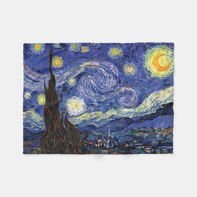 Couverture Polaire Vincent Van Gogh - Le Starry Night Fine Art (Devant (Horizontal))