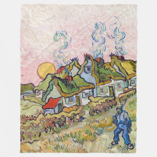 Couverture Polaire Vincent van Gogh - Maisons et figure (Devant)