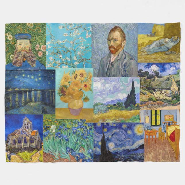 Couverture Polaire Vincent Van Gogh - Masterpieces Patchwork (Devant (Horizontal))