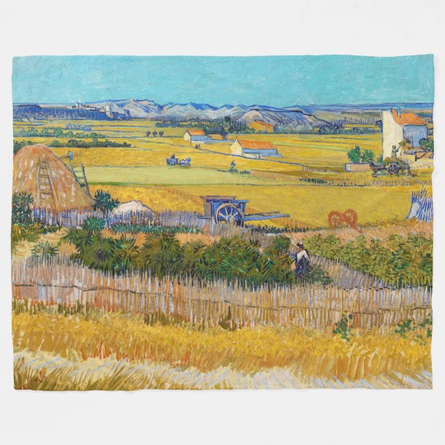 Couverture Polaire Vincent van Gogh - Récolte à La Crau (Devant (Horizontal))