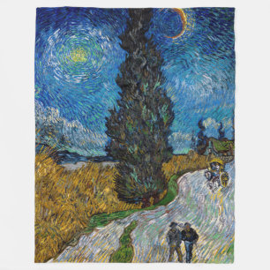 Couverture Polaire Vincent van Gogh - Route au cyprès et à l'étoile