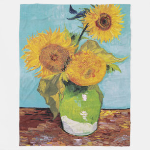 Couverture Polaire Vincent Van Gogh - Trois tournesols dans un vase