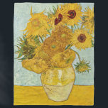 Couverture Polaire Vincent Van Gogh - Vase avec douze tournesols<br><div class="desc">Vase avec douze tournesols / Vase avec douze douze tournesols - Vincent Van Gogh,  août 1888 - Sunflowers 1888 troisième version (F456)</div>