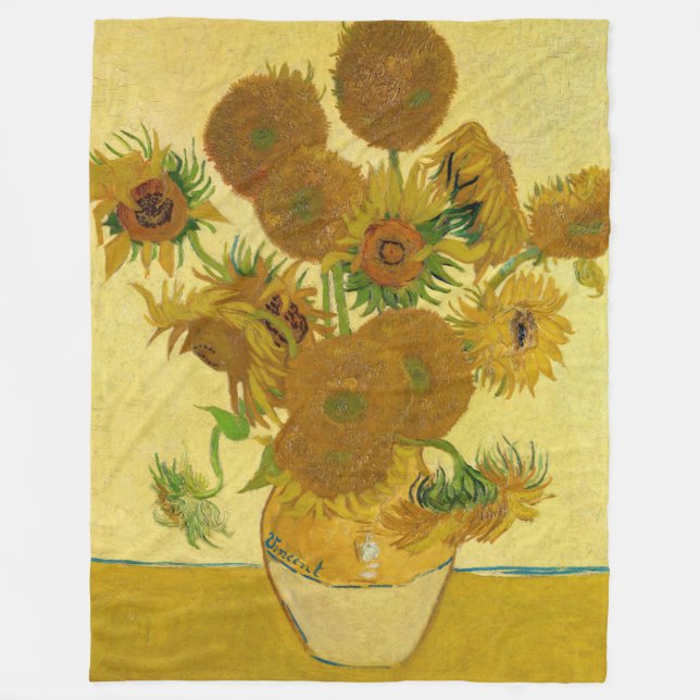 Couverture Polaire Vincent van Gogh - Vase avec quinze tournesols (Devant)
