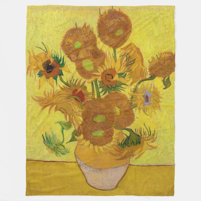 Couverture Polaire Vincent van Gogh - Vase avec quinze tournesols (Devant)