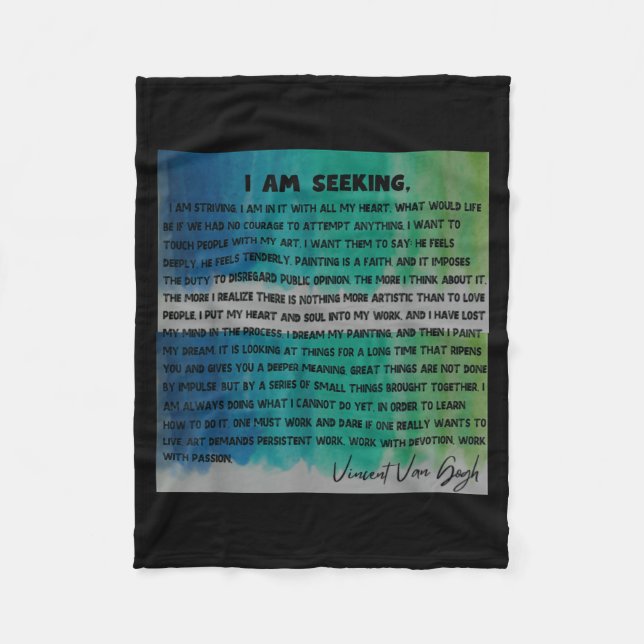 Couverture Polaire Vincent Van Gogh Words Quotes Manifesto Tygraphy G (Devant)