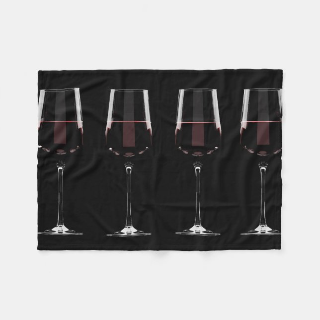 Couverture Polaire Vins avec vin rouge sur noir (Devant (Horizontal))