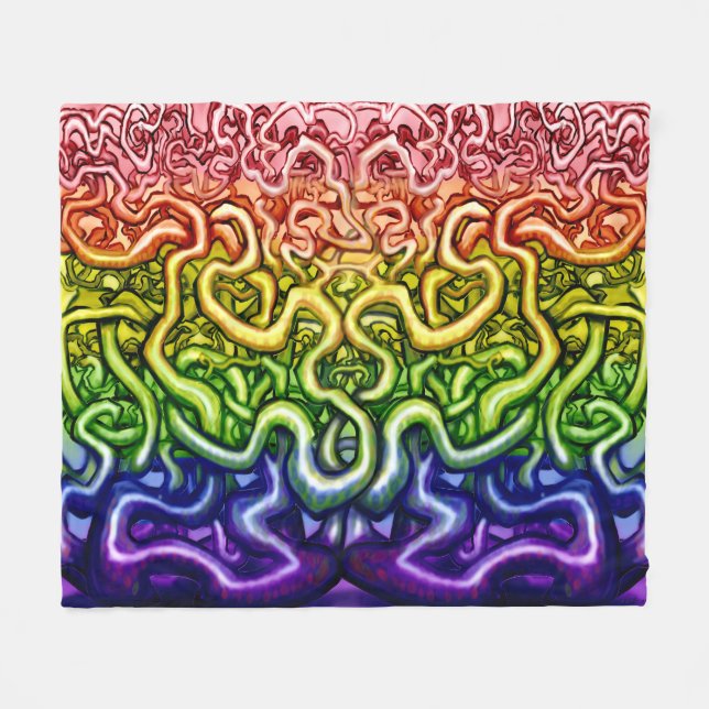 Couverture Polaire Vins tordus arc-en-ciel (Devant (Horizontal))