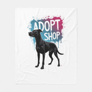 Couverture Polaire Vintage Adoptez Ne Faites Pas D'Achats Chien Graff