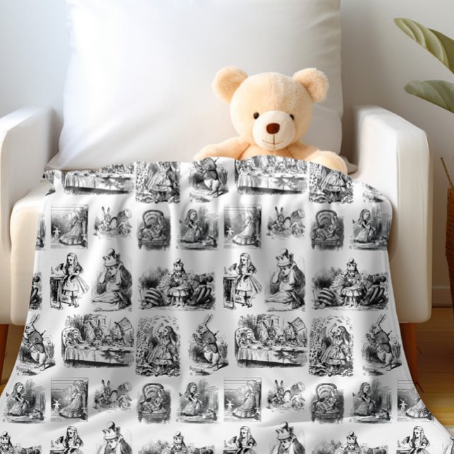 Couverture Polaire Vintage Alice's Adventures in Wonderland Motif (Créateur téléchargé)