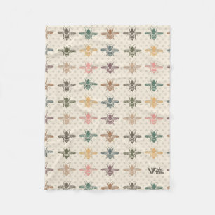 Couverture Polaire Vintage Bee Lover Blanket Retro Bee Gift Thon