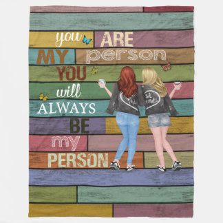 Couverture Polaire Vintage Bestfriend Blanche | Gif de Noël