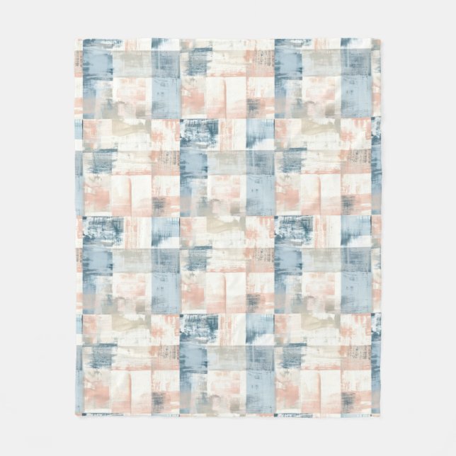 Couverture Polaire Vintage Blue & Blush Painterly Fleece Blanket (Devant)