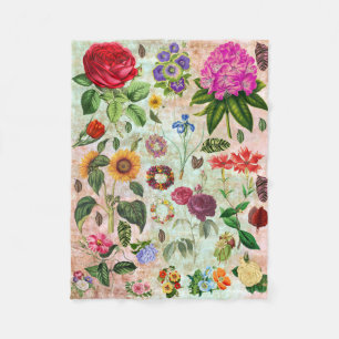 Couverture Polaire Vintage Botanical Flower illustrations Nature art