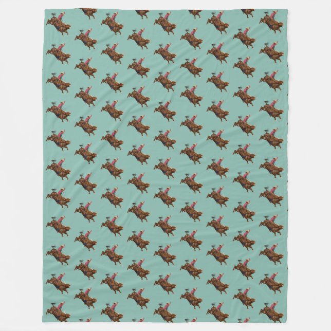 Couverture Polaire Vintage bull équitation cowboy (Devant)