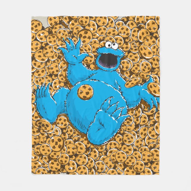 Couverture Polaire Vintage Cookie Monster and Cookies (Devant)