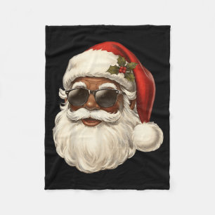Couverture Polaire Vintage Cool Black Noël Santa Africain Xmas Me