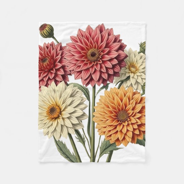 Couverture Polaire Vintage Dahlia (Devant)