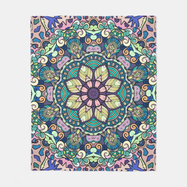 Couverture Polaire Vintage Damask : Elegant Seamless Motif (Devant)