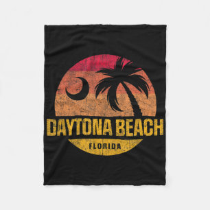Couverture Polaire Vintage Daytona Beach Floride Palm Tree Sunset Vac