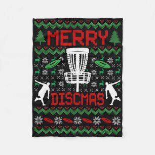Couverture Polaire Vintage Drôle Disc Golf Noël Moche