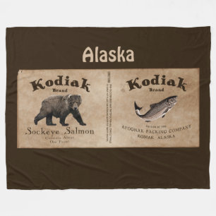 Couverture Polaire Vintage Étiquette Saumon Kodiak