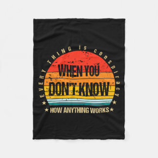 Couverture Polaire Vintage Everything Is A Consracy When You Dont 