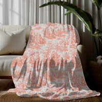 Vintage fleuri rétro orange toile de jouy