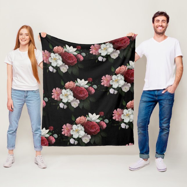 Couverture Polaire vintage floral (En situation)