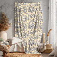 Vintage floral rétro jaune gris toile de jouy fleu