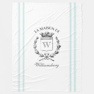 Couverture Polaire Vintage Français Aqua Ticking Famille Crest Thon