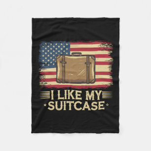 Couverture Polaire Vintage Funny J'Aime Ma Valise Trump Mème 1