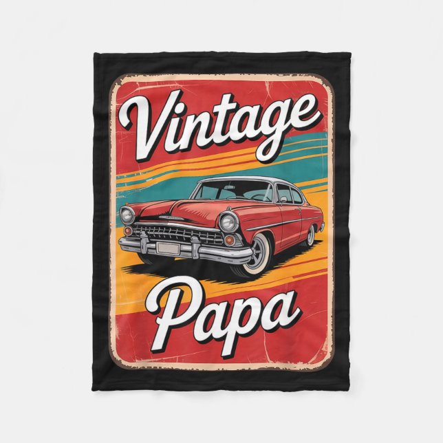 Couverture Polaire Vintage Funny Papa  (Devant)