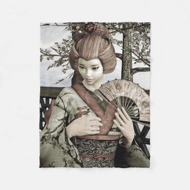 Couverture Polaire Vintage Geisha (Devant)