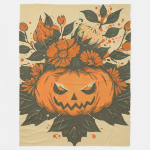 Couverture Polaire Vintage/Halloween/Automne/citrouille