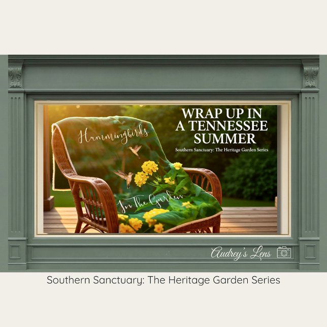 Couverture Polaire Vintage Hummingbird & Wildflower Cozy Throw (Créateur téléchargé)