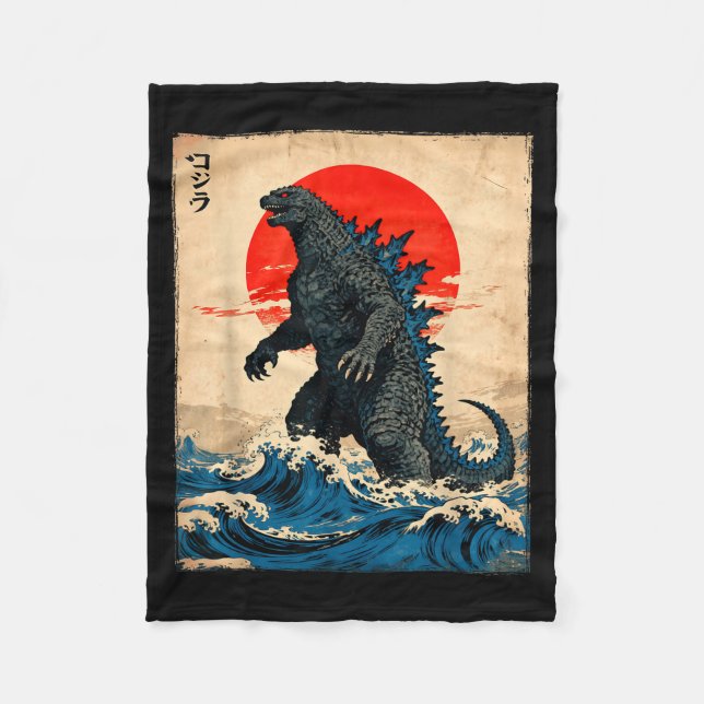 Couverture Polaire Vintage Japanese Art Kaiju Monster  (Devant)