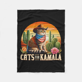 Couverture Polaire Vintage Kamala Harris Cowboy Chat Us Flag Chats Fo