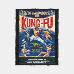 Couverture Polaire Vintage Kungfu Karate Bjj Martial Arts Movie Retro