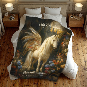 Couverture Polaire Vintage Magique Conte de Fairytale Pegasus Nursery