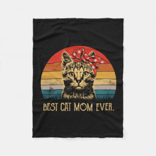 Couverture Polaire Vintage Meilleur Chat Maman Jour Fun Mère Fête Mèr