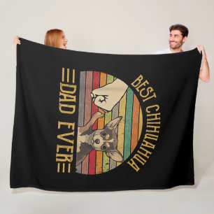 Couverture Polaire Vintage meilleur papa de Chihuahua jamais été co