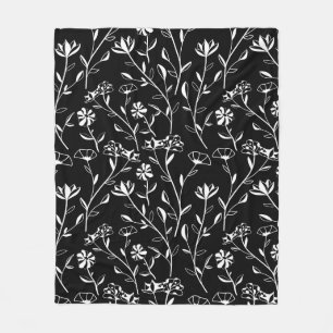 Couverture Polaire Vintage motif floral de Contour sans joint. Dessin