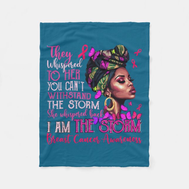 Couverture Polaire Vintage Motivational Suprt Breast Cancer Awareness (Devant)