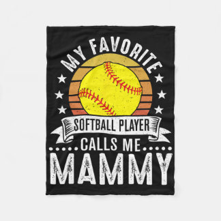 Couverture Polaire Vintage My Favorite Softll Player Calls Me Mammy 