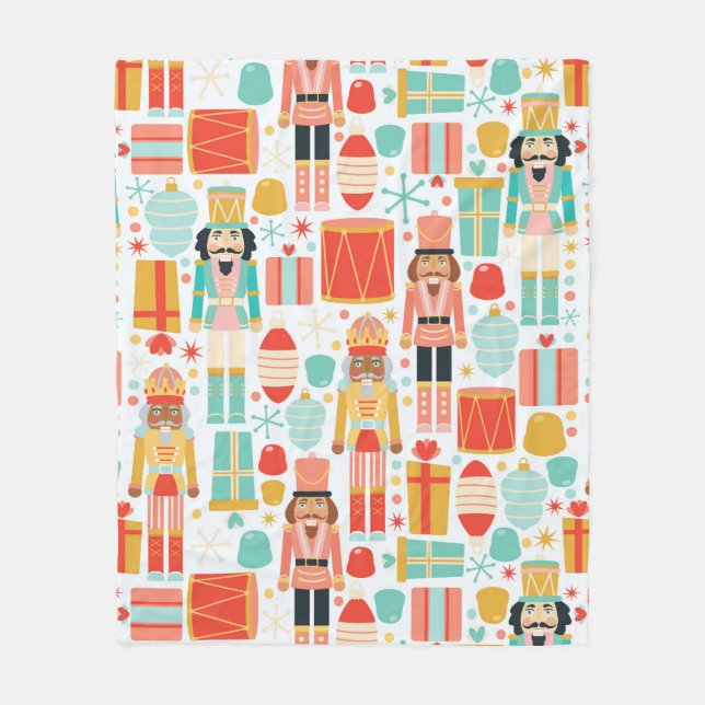 Couverture Polaire Vintage Nutcracker Noël Motif sans couture (Devant)
